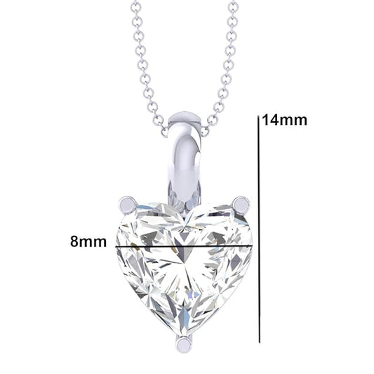Sterling Silver Heart Solitaire Pendant Earrings Chain Bracelet Ring for Women & Girls| Platinum Plated | Gift for her