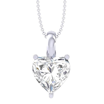 Sterling Silver Heart Solitaire Pendant Earrings Chain Bracelet Ring for Women & Girls| Platinum Plated | Gift for her