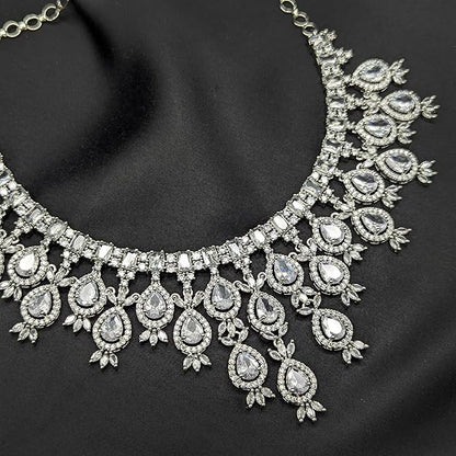 Necklace Set for Women | Pear Drop Choker Set with Matching Earrings | Bridal Wedding Party Jewelry Set