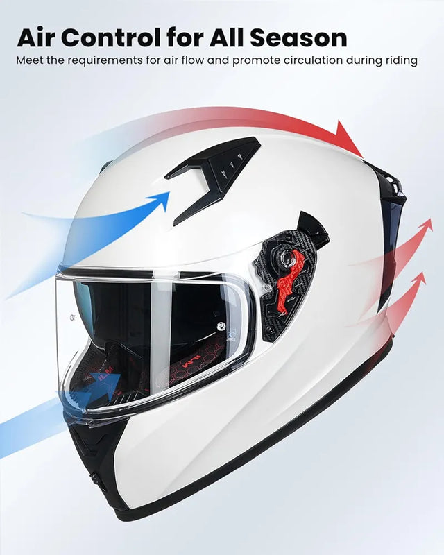 Motorcycle Helmet Full Face with Pinlock Compatible Clear&Tinted Visors and Fins Street Bike Motocross Casco DOT Model Z501(Legend Green, X-Large)