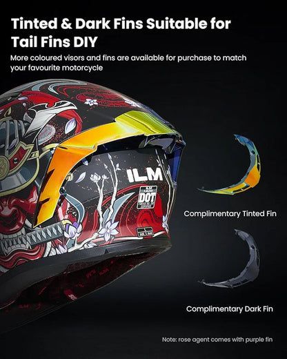 Motorcycle Helmet Full Face with Pinlock Compatible Clear&Tinted Visors and Fins Street Bike Motocross Casco DOT Model Z501(Legend Green, X-Large)